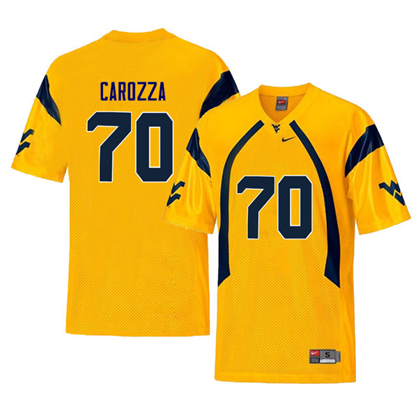 Men #70 D.J. Carozza West Virginia Mountaineers Retro College Football Jerseys Sale-Yellow